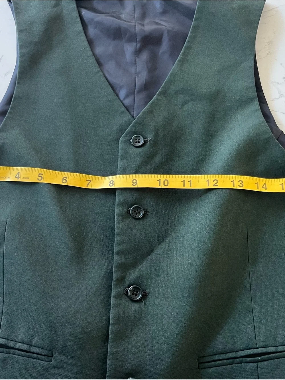 ASOS Dark Green Men's Formal Waistcoat Vest 38 Regular